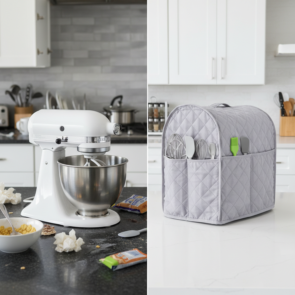 Stand Mixer Cover – Compatible with KitchenAid® Tilt-Head & Bowl-Lift Models (6–8 Quart, Grey)
