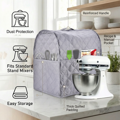 Stand Mixer Cover – Compatible with KitchenAid® Tilt-Head & Bowl-Lift Models (6–8 Quart, Grey)